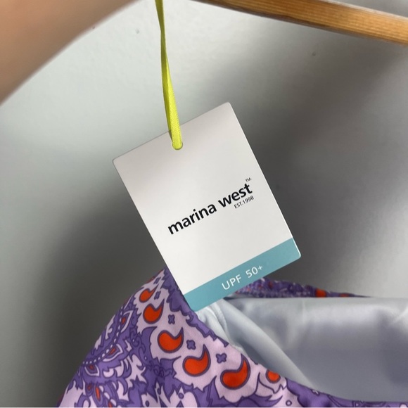 New Marina West asymmetrical cutout ruffle one piece swimsuit size small Upf 50+ - Picture 10 of 10